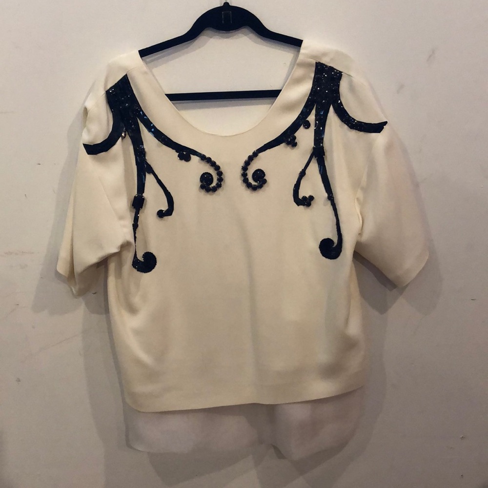 MSGM beaded crepe top.